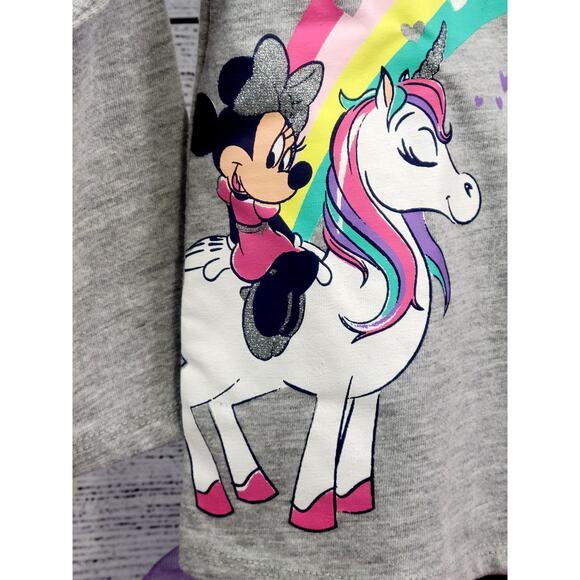 Disney Girls 4pc Minnie Mouse Unicorn Outfit Pants Shirt Skirt Set Size 2T - Picture 6 of 9